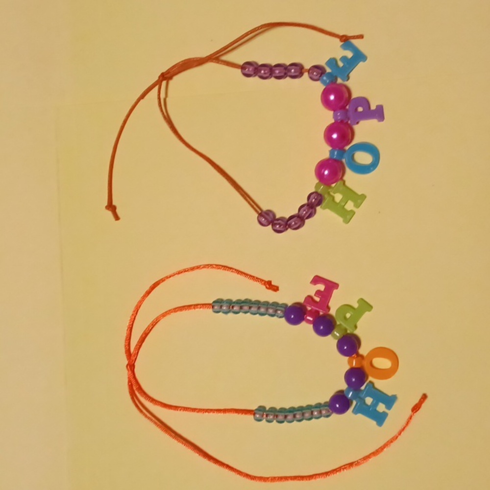 2 Hope Hand Beaded Bracelets